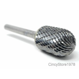 HELONGCO SC7D Cylindrical Cut Tungsten Carbide Burr Bur Cutting Tool Die Grinder Bit 1/4"