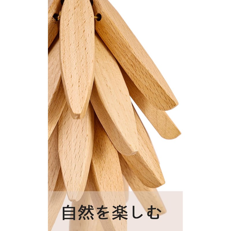 Eedoeccs Trivet Wood Coaster Japanese Style Storage Holder Pack of