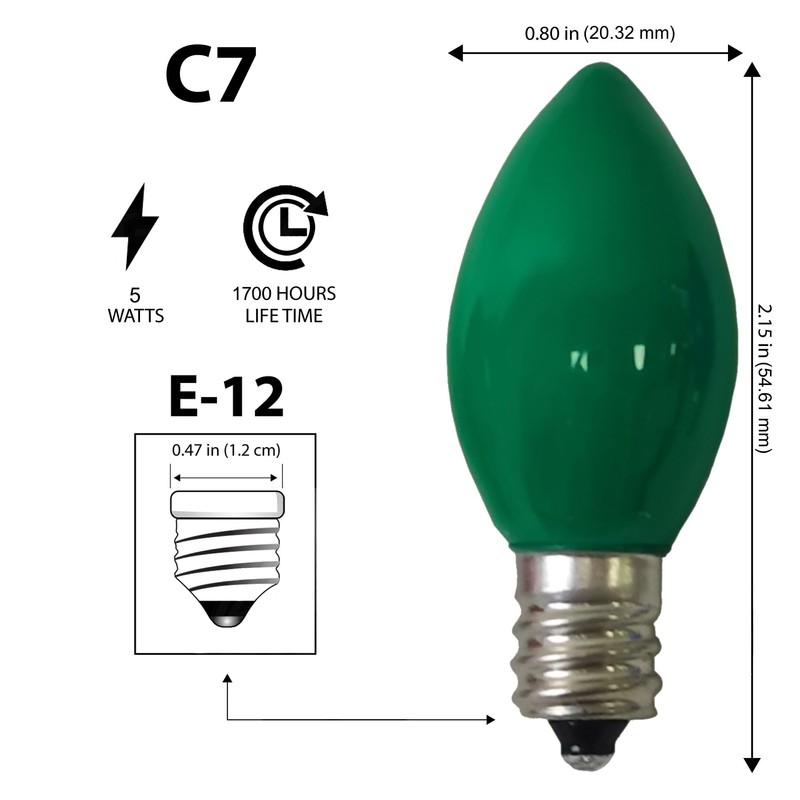 Brite Star 44-334-00 (4 Pack Green C7 Replacement Bulbs