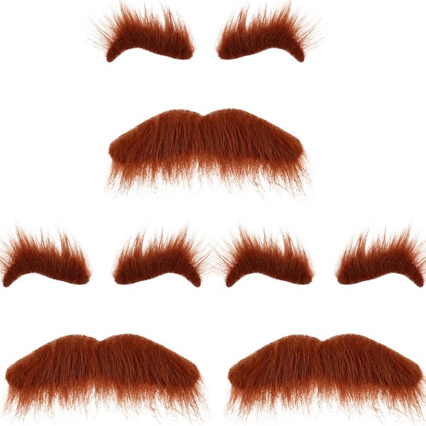 WILLBOND 3 Sets Halloween Self Adhesive Fake Eyebrows Beard Funny