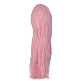 1/3 Ball Jointed Doll Wig Centre Parting Easy Styling Glossy Feel High Temperature Silk Doll Hair Wig for Kids Light Pink