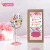 NymphFable Bunte Weingläser Wildblumen Personalisiertes Handgemalt Weinglas Geburtstagsgeschenk für Frauen