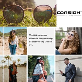 COASION Retro Small Round Polarised Sunglasses for Men Women UV400 Protective Circle, Golden Frame | Brown Lens