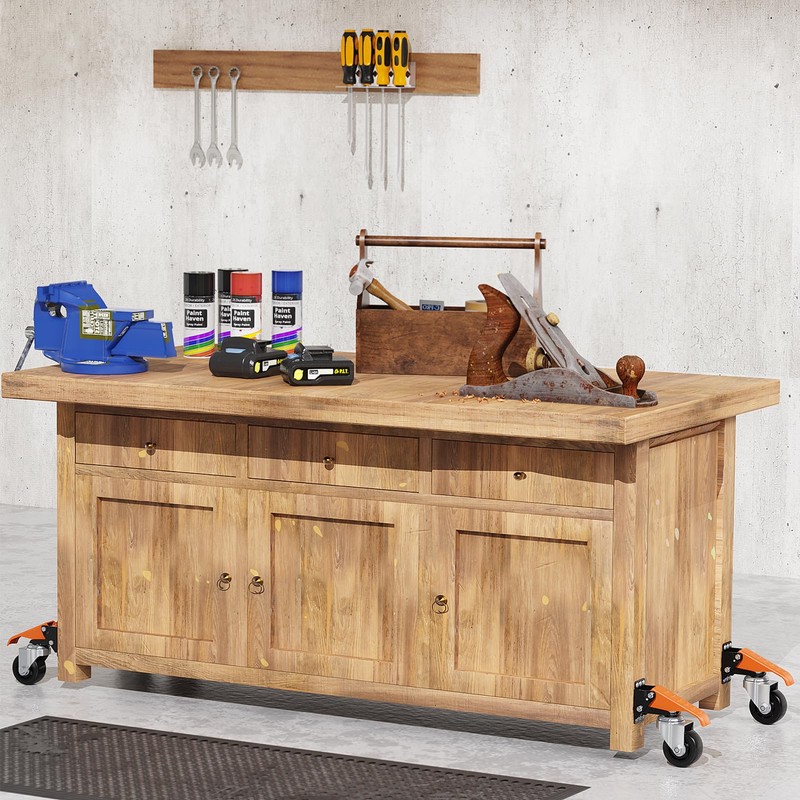 Ronlap Workbench Casters Wheels Kit 920 Lbs Capacity Retractable Casters