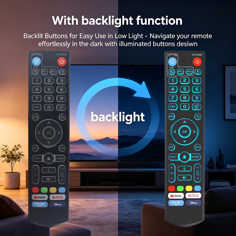 New Backlight V5 Pro Voice Remote Control Compatible with vSeeBox