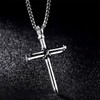 Stainless Steel Nail Cross Pendant Necklace with 24 Inch Chain