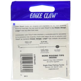 Eagle Claw L091gh-4/0, Gusano Lazy Round Bend Unisex Adulto, Multi, 091 Anzuelo Recto 4 0 6 Piezas