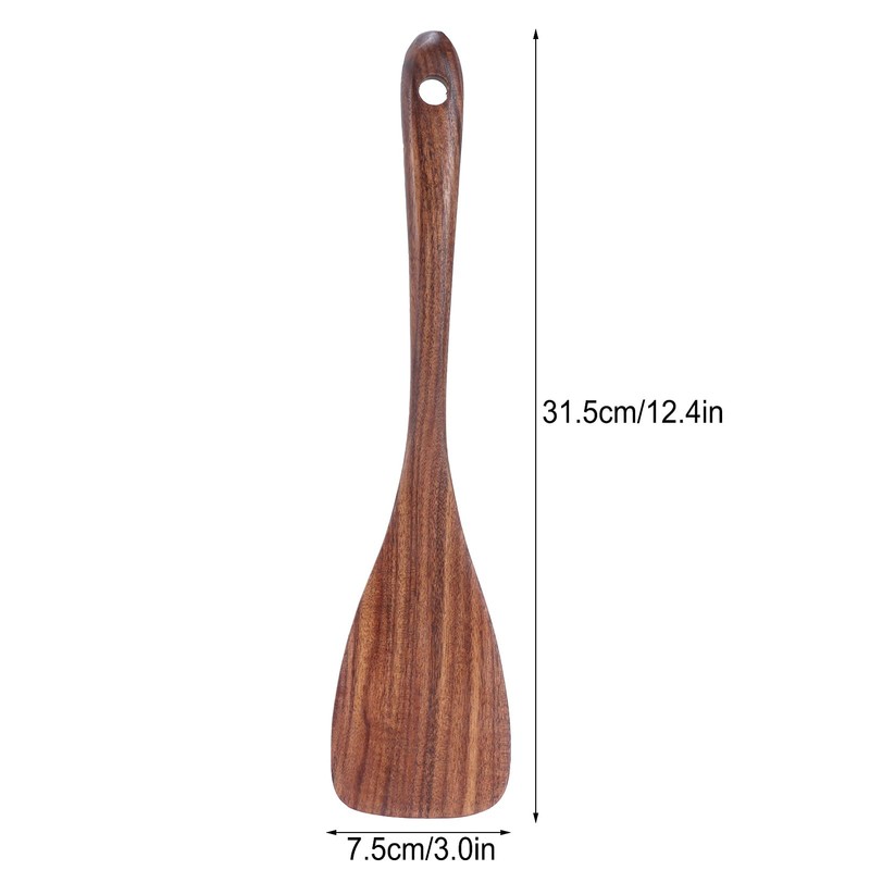Wood Wok Spatula Cooking Espatula, Nonstick Pan Shovel Long Handle,