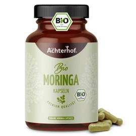 Bio Moringa Kapseln (150 Stück) hochdosiert mit je 500mg reinem Moringa-Pulver vom-Achterhof