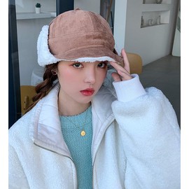 Fakeface Flight Cap, Winter, Cold Protection, With Earmuffs, Flight Cap, Women's, Men's, Pilot Hat, Russian Hat, Windproof, Thermal Hat, 2-Way, Skiing, Bicycle, Commuting to Work or School, Mountain Climbing, Going Out, Warm Goods, Khaki