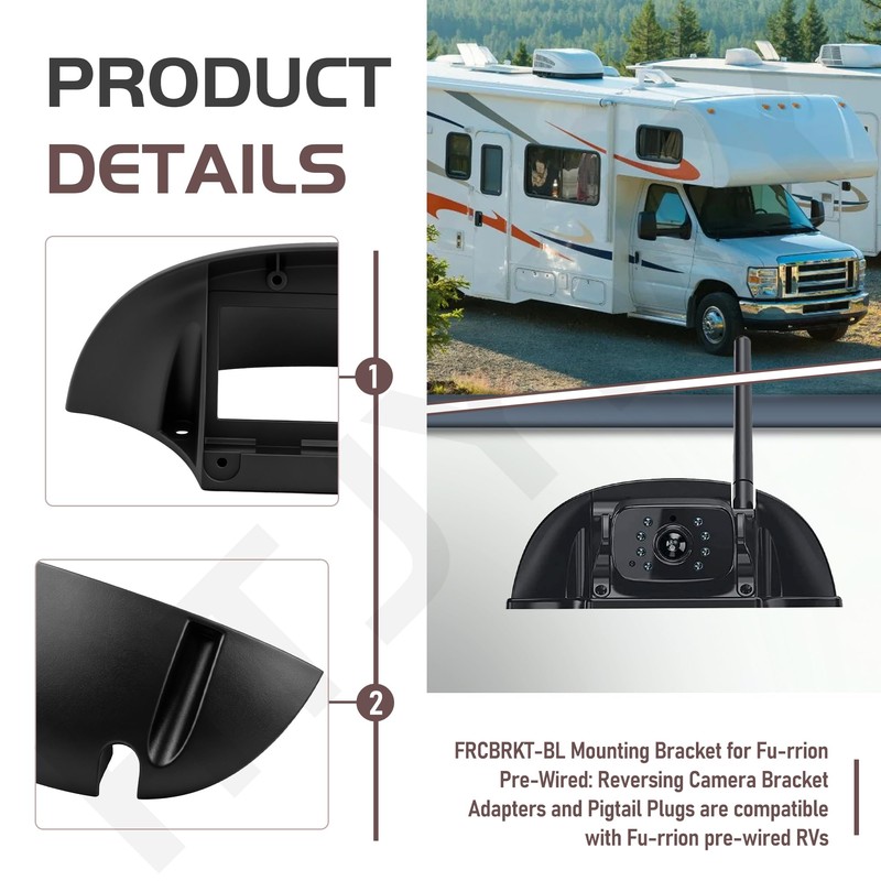 Universal Backup Camera Bracket Adapter & FRCBRKT-BL Mounting Bracket
