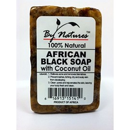 By natures Natural African Black Soap (Coconut oil)