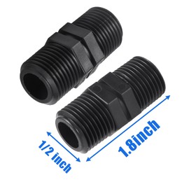 10 Pcs Head Pipe Riser 1/2 Inch MPT Double Male Pipe Thread Head Pipe Riser for Garden Lawn Irrigation System (1/2 male to 1/2 male straight coupling)