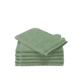 De Witte Lietaer Contessa Luxe Washcloths, Cotton, Sea Green, 16 x 22 cm, Set of 6