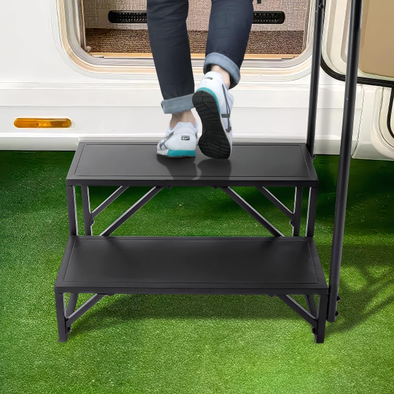 VEVOR RV Steps, 2-Step RV Stairs, 440 LBS Load Capacity,