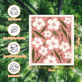 Morigins Swedish Dishcloths for Kitchen 6 Pack Flowers Cellulose Sponge Cloths Non Scratch Reusable Paper Towels No Odor, Biodegradable and Reusable Kitchen Dish Rags (Wildflowers)