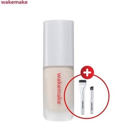 WAKEMAKE Seamless Wear Foundation SPF30,PA+++ 30ml & Brush Set 2items, Color:21N Vanilla