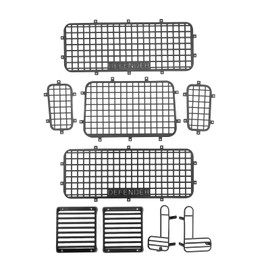 RC Window Grille Made of Metal, Small, Lightweight, Exquisite Workmanship, Simulation Exquisite Prevents Scratches, RC Defender Window Protection Car Model Parts for Traxxas TRX4 RC Cars