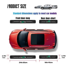 4PCS car Door sill Protector Stickers Compatible with Forte Carbon Fiber Texture Leather car Door sill Cover car Exterior Accessories