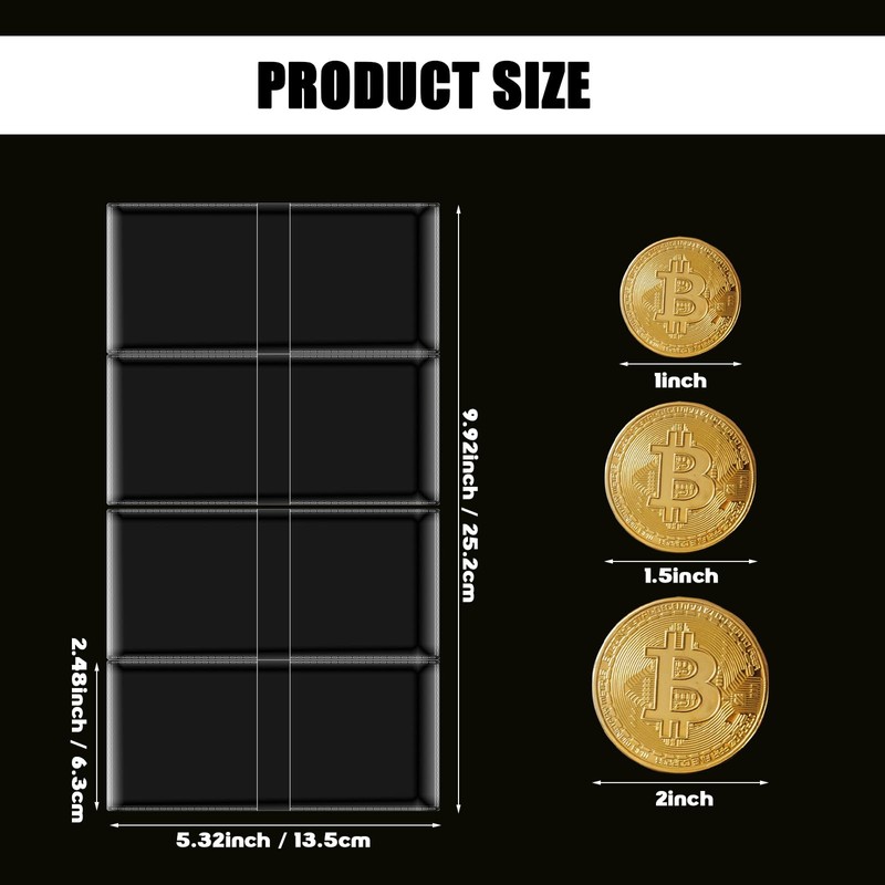 200Pcs Double Pocket Coin Flips 2½" x 2½" Clear Coin