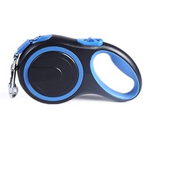 AL AJAL Tangle-Free, Retractable Dog Lead with Anti-Slip Handle; 8M / 26FT Reflective Strong Nylon Tape/Ribbon; One-Handed Brake, Pause (BLUE)