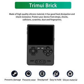 NOUKAJU Case for Trimui Brick, Game Console Case with Lanyard,Anti-Drop, Anti-Scratch,Shockproof,Silicone Protective Cover for Trimui Brick Handheld Game Console(Black)