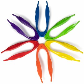 Rainbow Tweezers - Motor Skill Development Toy for Toddlers - Teach Sorting, Counting, and Other Early Mathematics Skills - Sensory Learning Tools for Kids in 6 Colors - Montessori, Preschool Supplies