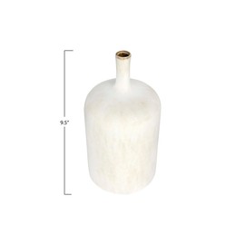 Creative Co-Op Medium Cream Stoneware Green Accents & Reactive Glaze Finish (Each one Will Vary) Vases, White