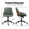 Small Home Office Chair No Arms,PU Leather Desk Chair with