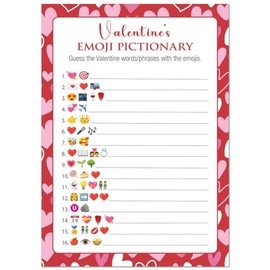 InvitationHouse Valentine's Day Emoji Pictionary Game - Set of 24