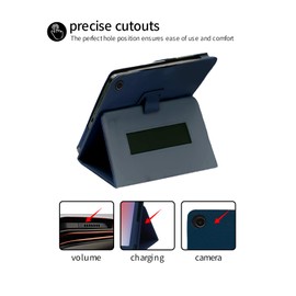 for CHUWI 2024 Hi10 Max 2 in 1 Tablet, 12.96" Case Folding Stand Protective Cover with Pencil Holder and Wrist Strap,Full Protection, Premium PU, Scratch Resistant for CHUWI Hi10 2024(Dark Blue)