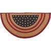 VHC Brands Liberty Stars Flag Jute Rug, Half Circle 16.5x33,