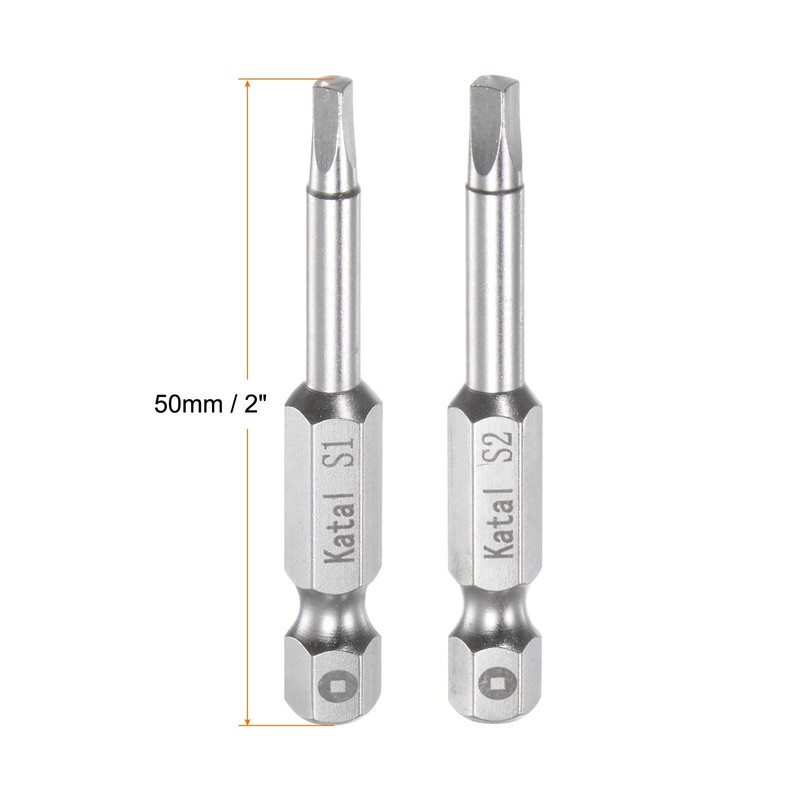 HARFINGTON 10pcs S1 S2 Square Screwdriver Bit 1/4" Hex Shank