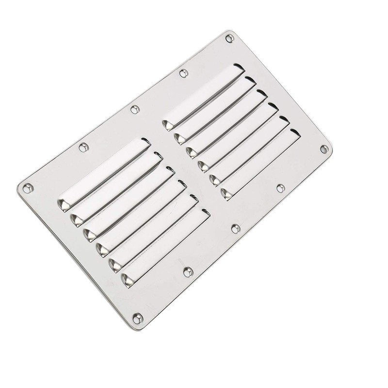 Amarine Made Stainless Steel Stamped Louvered Vent - Rectangular-4-1/2 X