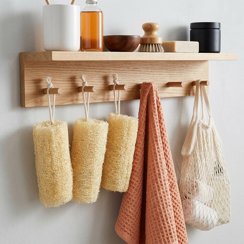 Natural Loofah Sponge, Natural Loofah Loofa for Skin Exfoliation 3Pcs