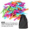 Clothes Pegs, Set of 60 Plastic Durable Feathers Clothes Pegs