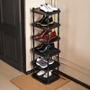 XDMTWLKJ 6-Tier Plastic Shoe Rack Free Standing Vertical Shoe Tower