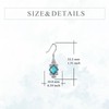 AXELUNA Turquoise Earrings 925 Sterling Silver Square Turquoise Drop Earrings