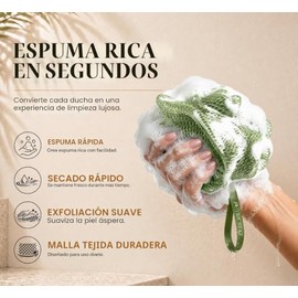Paquete de 4 esponjas africanas auténticas, exfoliantes, para el cuerpo y la espalda, mejor que las esponjas tradicionales, perfecto para la ducha dia