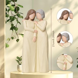 NANAOUS Mother Daughter Figurines Statue, Mom Birthday Gifts from Daughter, New Mother of The Bride Gifts, Sculpted Hand-Painted Figurine for Living Room Home Tabletop Shelf Decor Statues