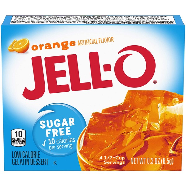 JELL-O Orange Gelatin Dessert Mix (0.30 oz Boxes, Pack of 6)