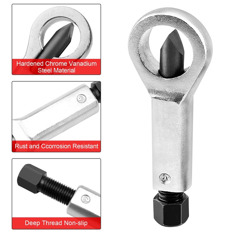 12 Piece Nut Breaker Set, Rusted Damaged Bolt Screw Removal,