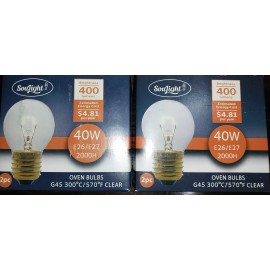SouLight New 4ct SouLight Oven Bulbs Appliance 400Lumen 40W E26/E27 G45 300°C/570°F Clear
