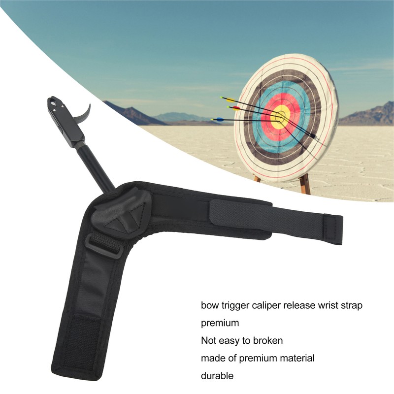 Bow Caliper Release Aid Aluminum Alloy Neoprene Wrist Strap Archery