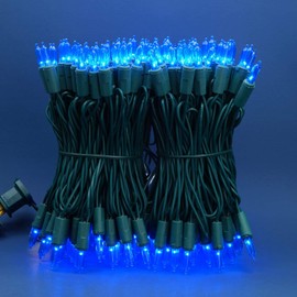 SWEET SHINE 200 Count Blue LED Christmas Lights, 66 ft Green Wire UL Certified Commercial Grade Holiday String Light Set (Blue)