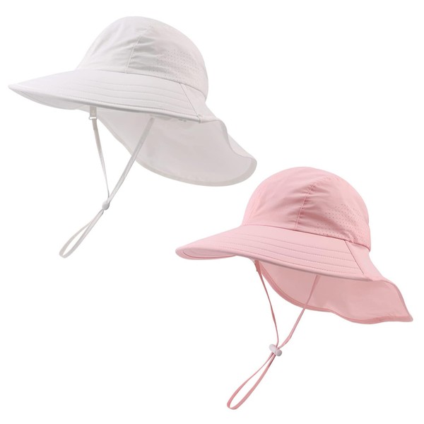 2pcs Toddler Sun Hat Girls Boys Beach Hat Waterproof Baby
