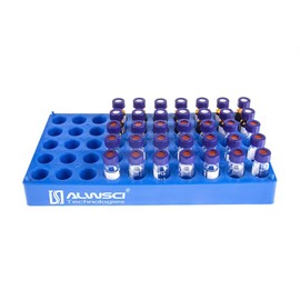 ALWSCI 50 Position Chromatographic Bottle Rack 2 ml Bottle Rack Laboratory HPLC Bottle Holder Autosample Vial Vial Stand with 50 Compartments Diameter 12 mm