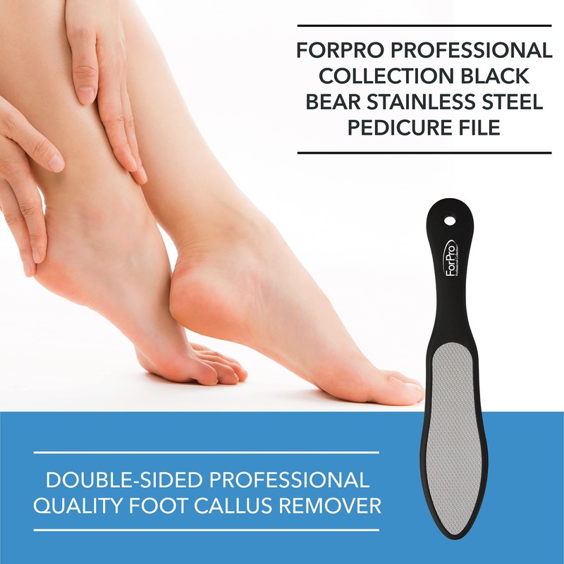 ForPro Black Bear Stainless Steel Pedicure File, Callus Remover Foot