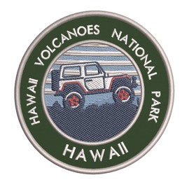 Roadtrip! Hawaii Volcanoes National Park Embroidered DIY Iron on or Sew-on Decorative Patch Badge Emblem Appliques Vacation Souvenir Travel Explore More Wander Adventure Series