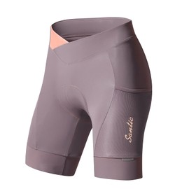 Santic Womens Cycling Shorts Padded Bike Shorts Women Half Pants Breathable Tights Yunmeng Purple Medium